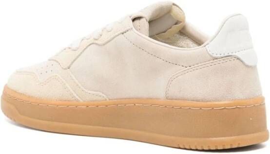 Autry Beige Suède Color-Block Sneakers Beige Dames