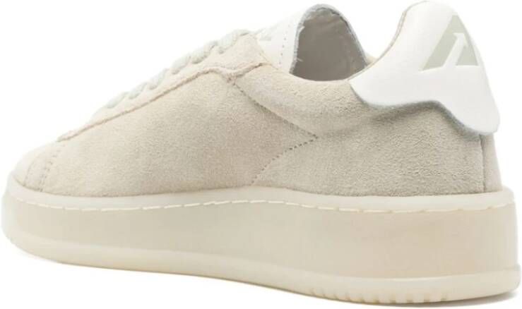 Autry Beige Suède Lage Sneakers Dallas Stijl Beige Dames