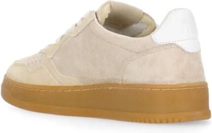 Autry Beige Suède Leren Sneakers voor Vrouw Beige Dames