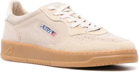 Autry Beige Suède Panel Sneakers Beige Heren