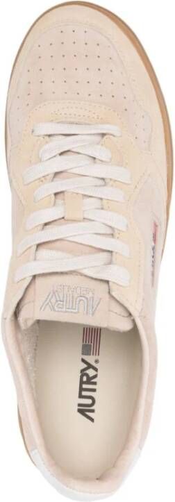 Autry Beige Suède Panel Sneakers Beige Heren