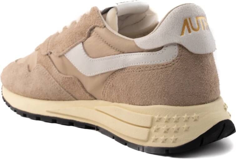 Autry Bruine Sneakers met Beige en Witte Accenten Brown Heren