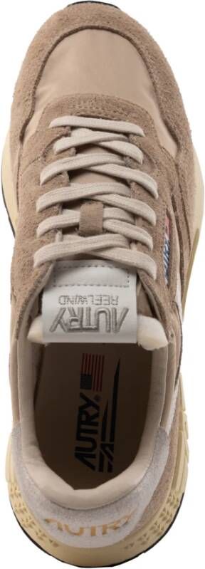 Autry Bruine Sneakers met Beige en Witte Accenten Brown Heren