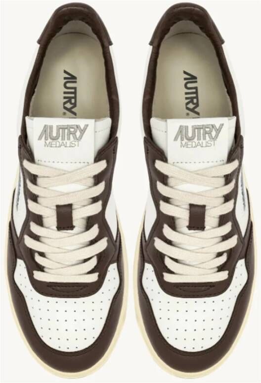 Autry Bicolor Leren Sneakers Wit Kastanje White Heren