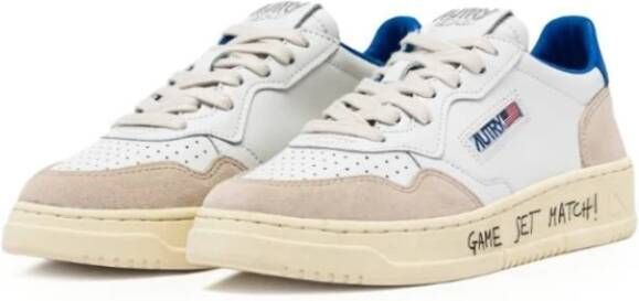 Autry Blauw en wit leren sneakers White Dames