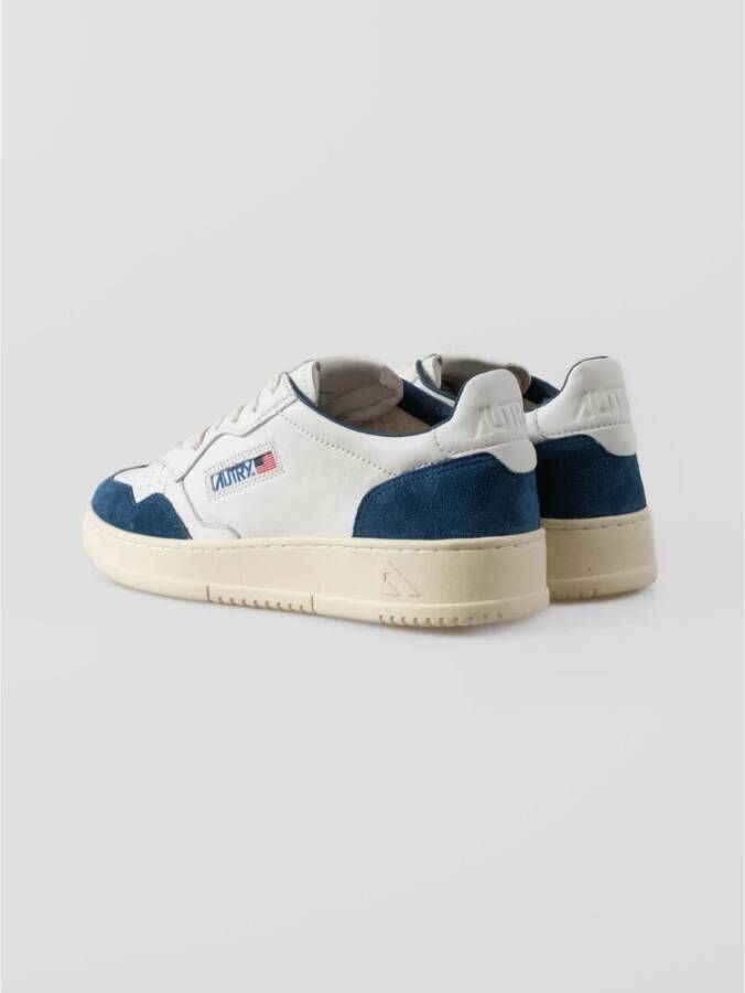 Autry Blauw en Wit Medalist Low Sneakers White Heren