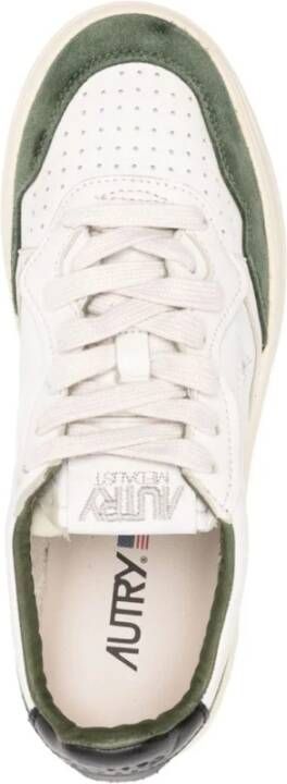 Autry Bosgroene Leren Sneakers White Dames