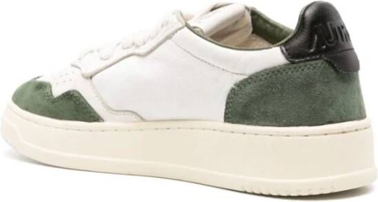 Autry Bosgroene Leren Sneakers White Dames