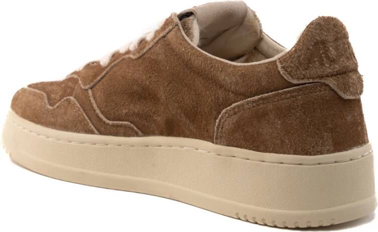 Autry Bruin Texas Medalist Low Suède Sneakers Beige Dames