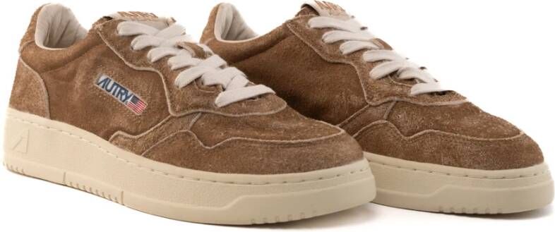 Autry Bruin Texas Medalist Low Suède Sneakers Beige Dames