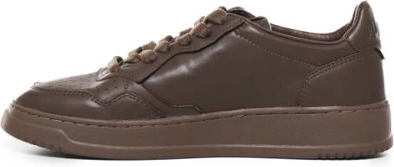 Autry Bruine Koeienhuid Sneakers Witte Zool Brown Heren