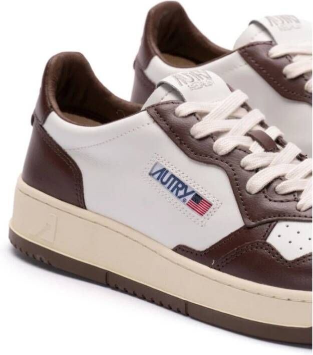 Autry Bruin Wit Leren Panel Sneaker Brown Heren