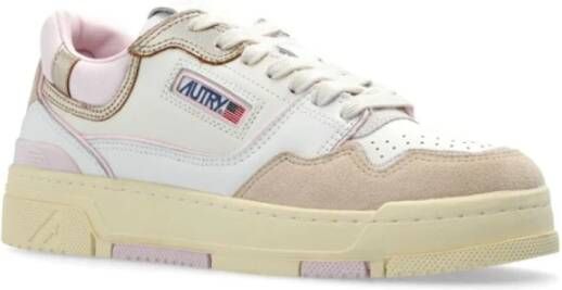 Autry CLC Lage Sneakers in Wit Beige Roze White Dames