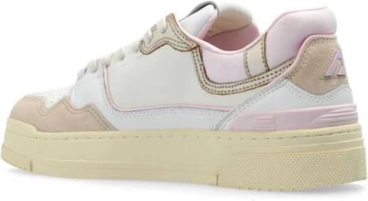 Autry CLC Lage Sneakers in Wit Beige Roze White Dames