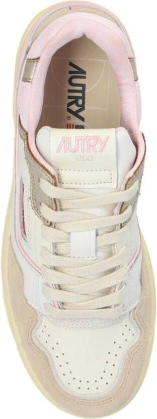 Autry CLC Lage Sneakers in Wit Beige Roze White Dames