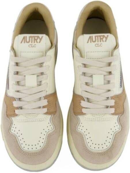 Autry CLC LOW Sneakers Color-Block Design Beige Dames