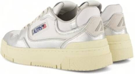 Autry CLC LOW Sneakers Zilver Leer en Suède White Heren