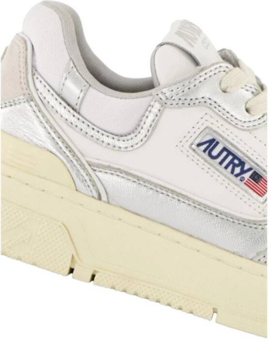 Autry CLC LOW Sneakers Zilver Leer en Suède White Heren