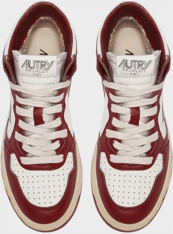 Autry Dames Mid Medalist Sneakers Red Dames