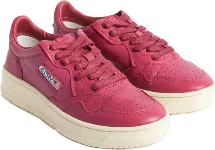 Autry Fuchsia Geitenleren Sneaker Pink Dames