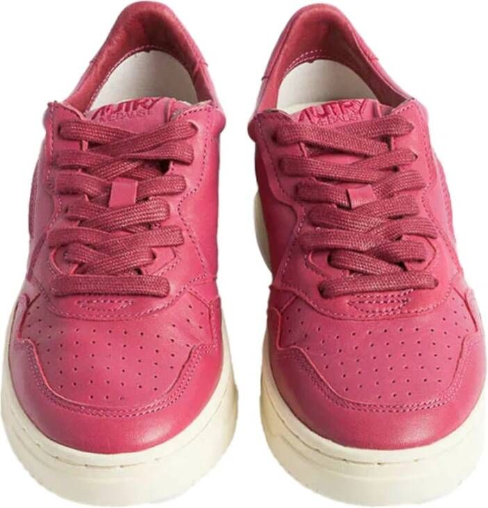 Autry Fuchsia Geitenleren Sneaker Pink Dames