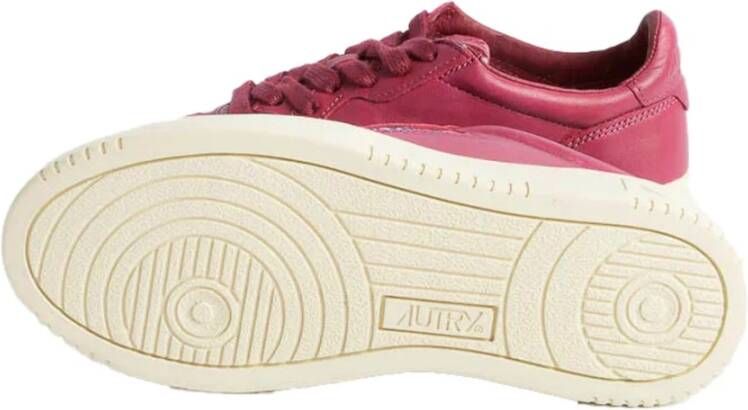 Autry Fuchsia Geitenleren Sneaker Pink Dames