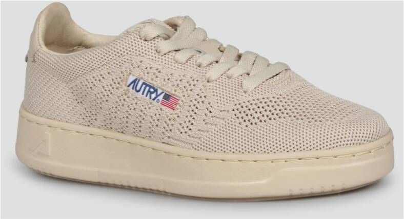 Autry Gebreide Lage Sneakers Beige Dames