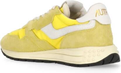 Autry Gele Leren Sneakers voor Vrouwen Yellow Dames