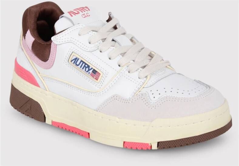 Autry Gepaneerde Leren Sneakers met Logodetail Multicolor Dames