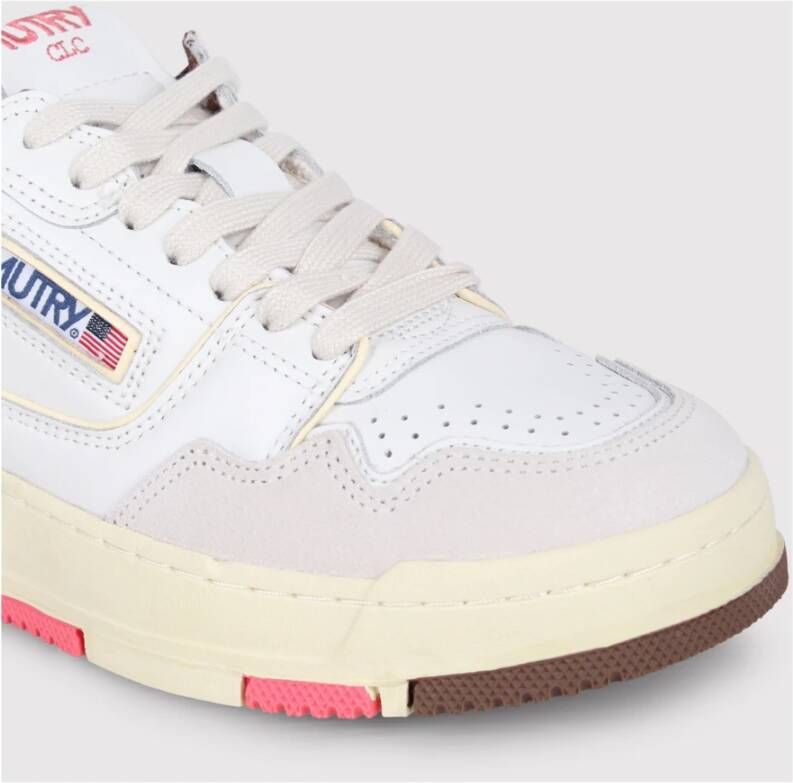 Autry Gepaneerde Leren Sneakers met Logodetail Multicolor Dames