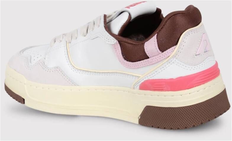 Autry Gepaneerde Leren Sneakers met Logodetail Multicolor Dames