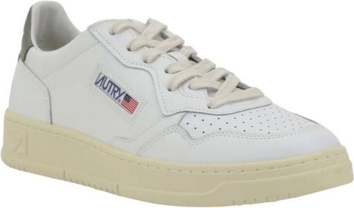 Autry Geperforeerde leren sneakers met logodetails White Heren