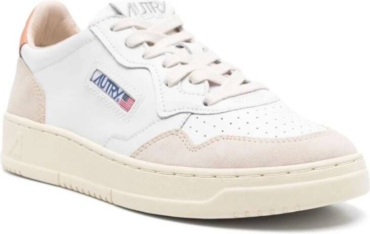 Autry Geperforeerde Medalist Lage Sneakers in Wit White Heren