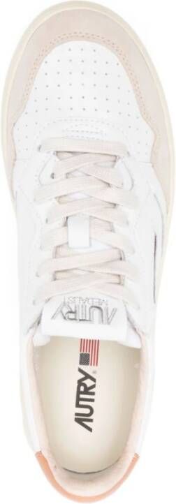 Autry Geperforeerde Medalist Lage Sneakers in Wit White Heren