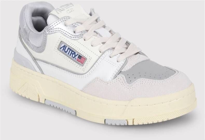 Autry Gestikte lage leren sneakers Gray Dames