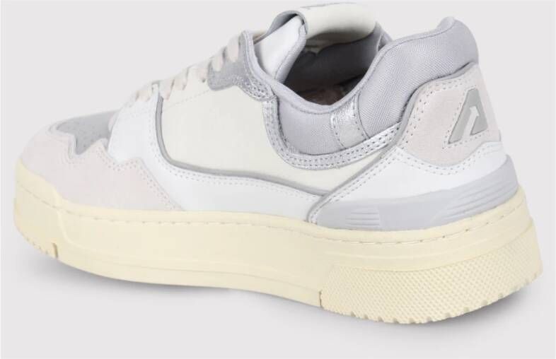 Autry Gestikte lage leren sneakers Gray Dames