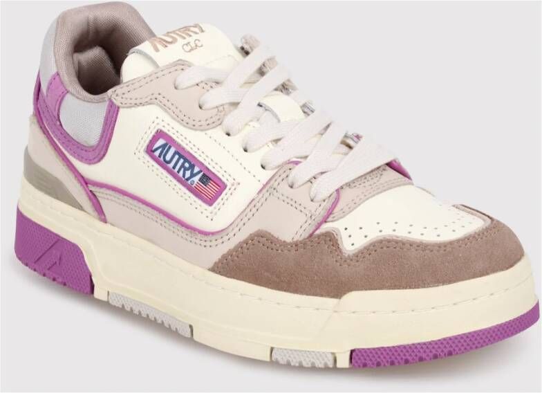 Autry Gestikte Leren Sneakers met Logodetail Multicolor Dames