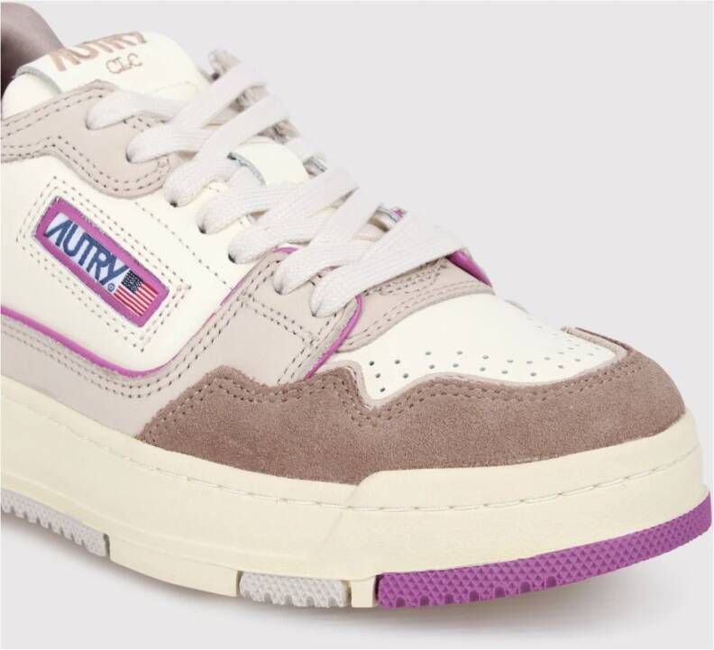 Autry Gestikte Leren Sneakers met Logodetail Multicolor Dames