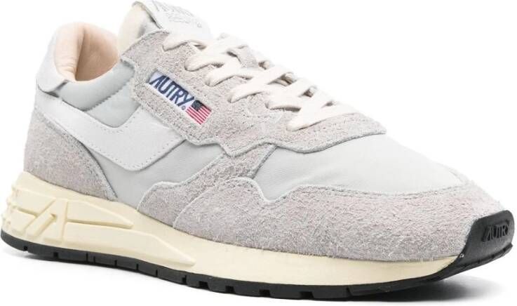 Autry Gestreepte Veterschoenen in Heather Grey White Heren