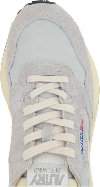 Autry Grijze Nylon Suède Lage Sneakers Gray Dames