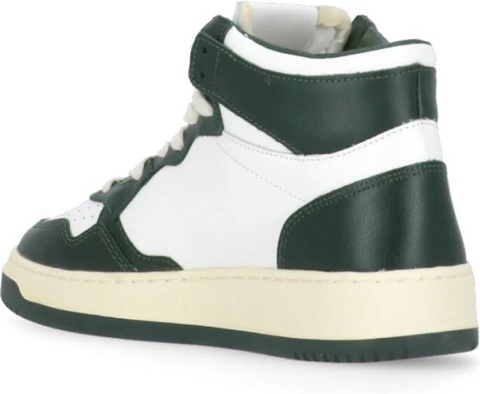 Autry Groene leren hoge sneakers Green Dames