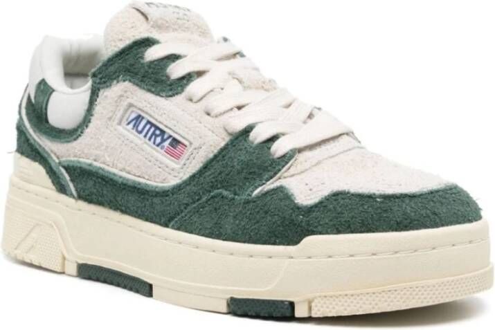 Autry Groene Leren Sneakers CLC Laag Green Dames