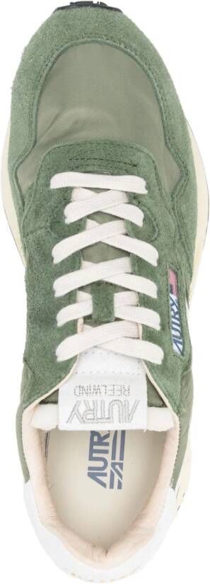 Autry Groene leren sneakers met nylon en suède Green Heren