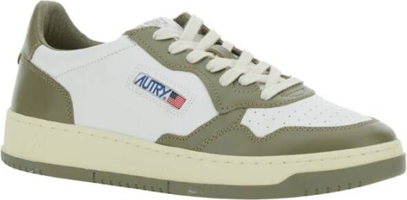 Autry Groene leren sneakers met zijlogo Green Heren