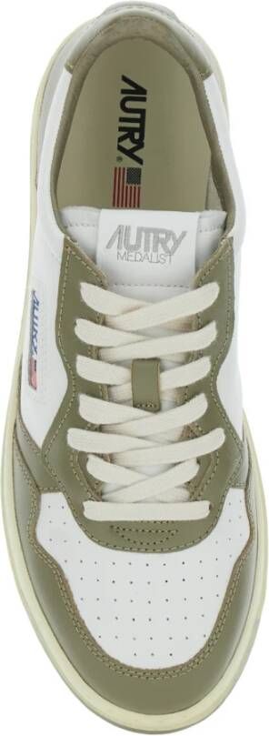 Autry Groene leren sneakers met zijlogo Green Heren