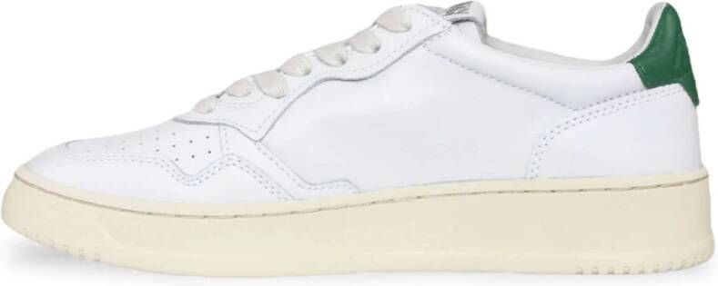 Autry Groene leren tab-schoenen White Heren