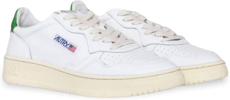 Autry Groene leren tab-schoenen White Heren