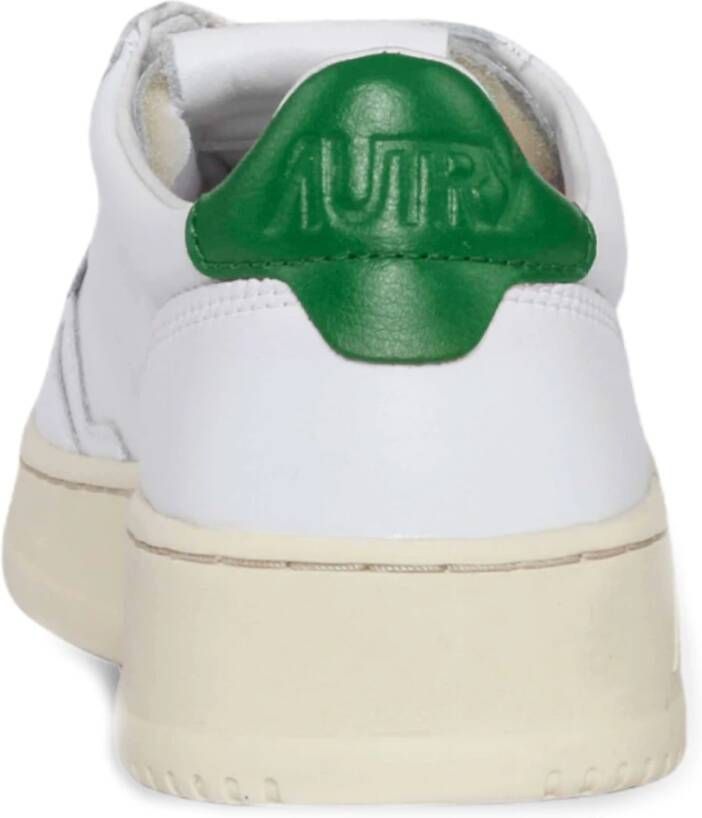 Autry Groene leren tab-schoenen White Heren