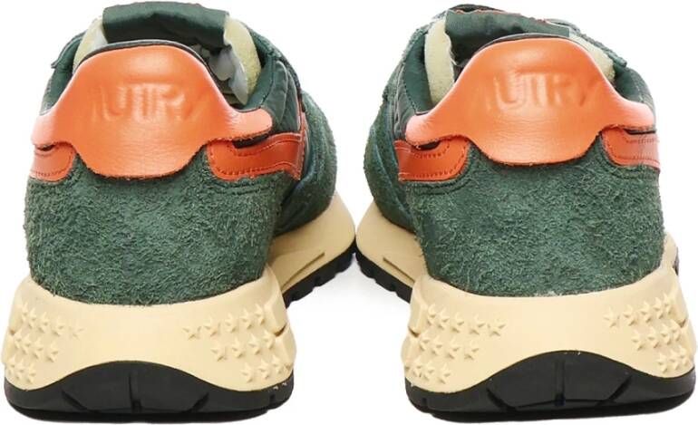 Autry Groene Sneakers met Gebarsten Leren Bovenwerk Green Heren