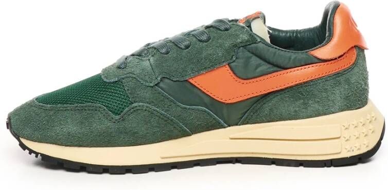 Autry Groene Sneakers met Gebarsten Leren Bovenwerk Green Heren